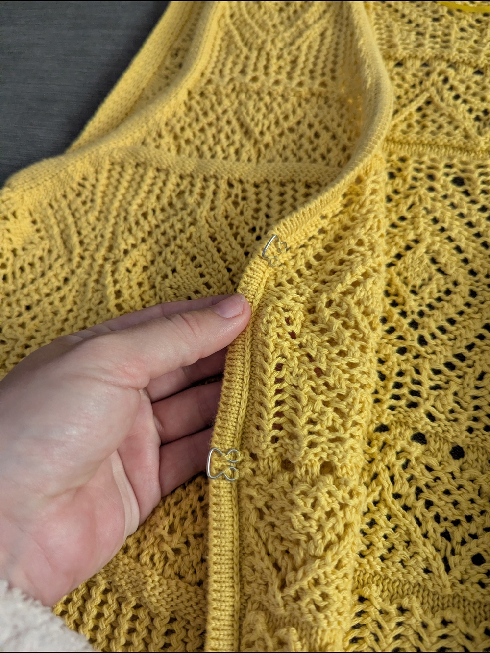 A New Day Yellow Openfront Crochet Knit Vest XL - Picture 3 of 4